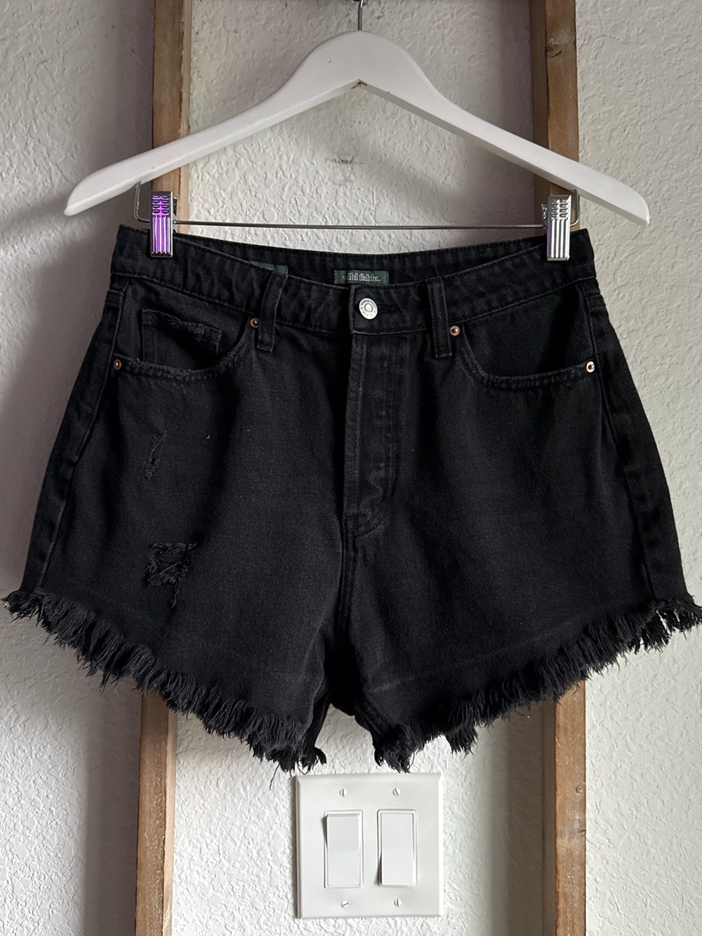 Wild Fable Black Distressed High Rise Cut Off Denim Shorts sz: 6